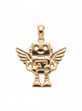 Angel Robot Gold Pendant Necklace