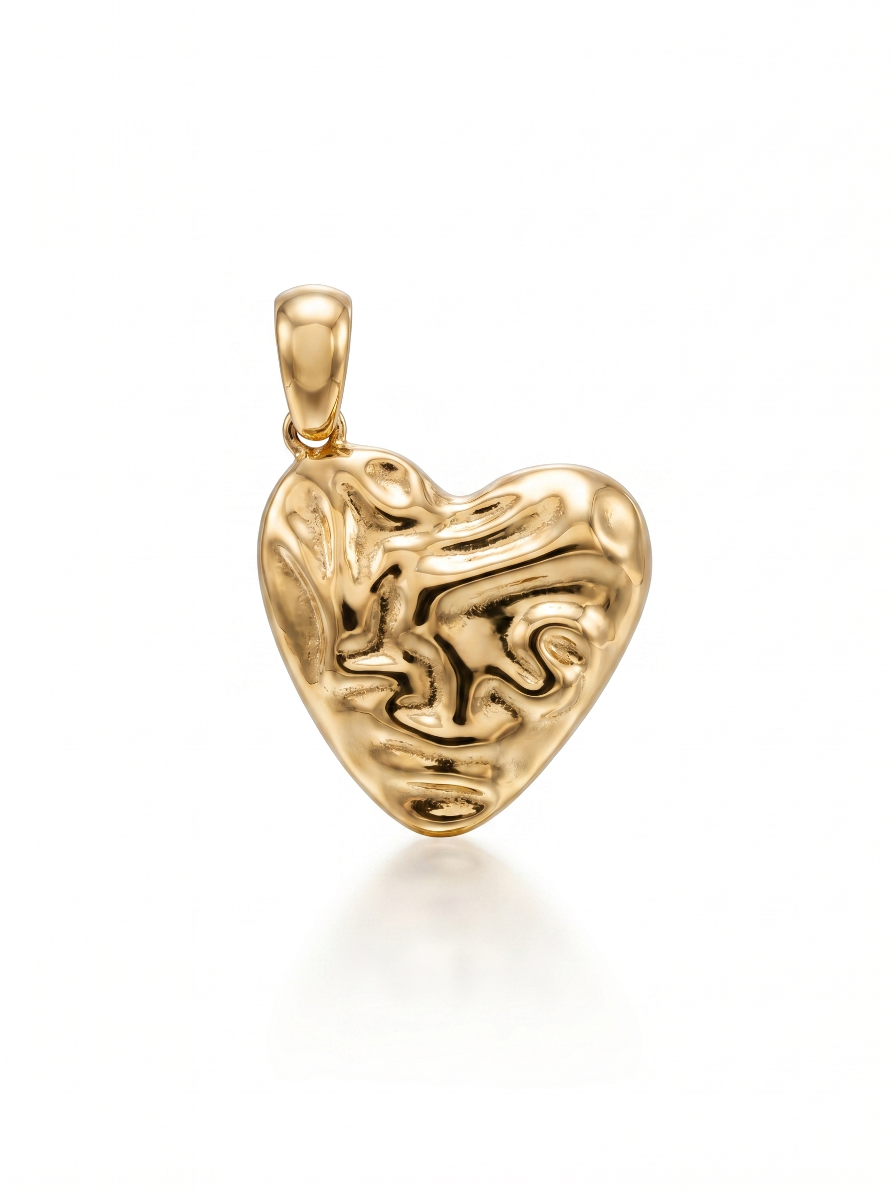 Molten Heart Gold Pendant Necklace