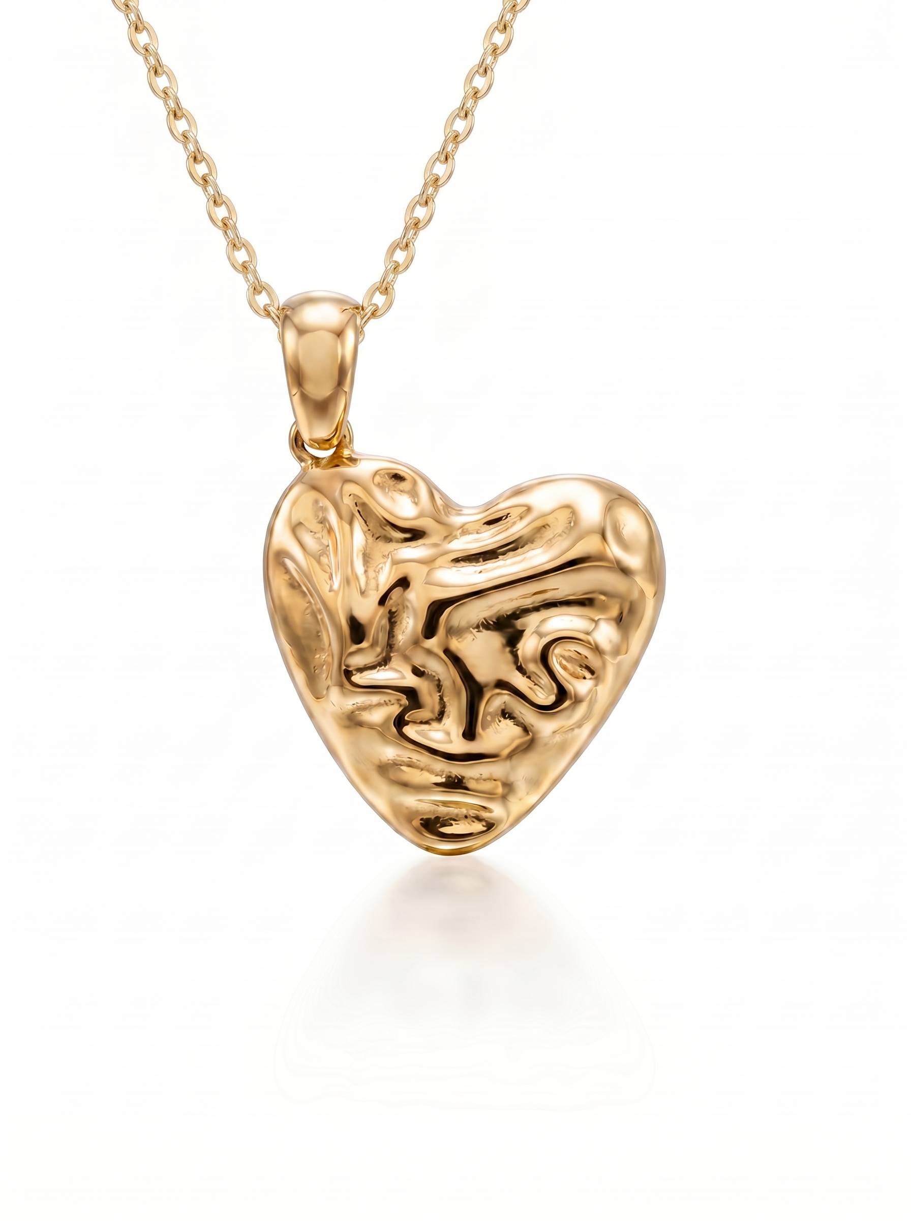 Molten Heart Gold Pendant Necklace