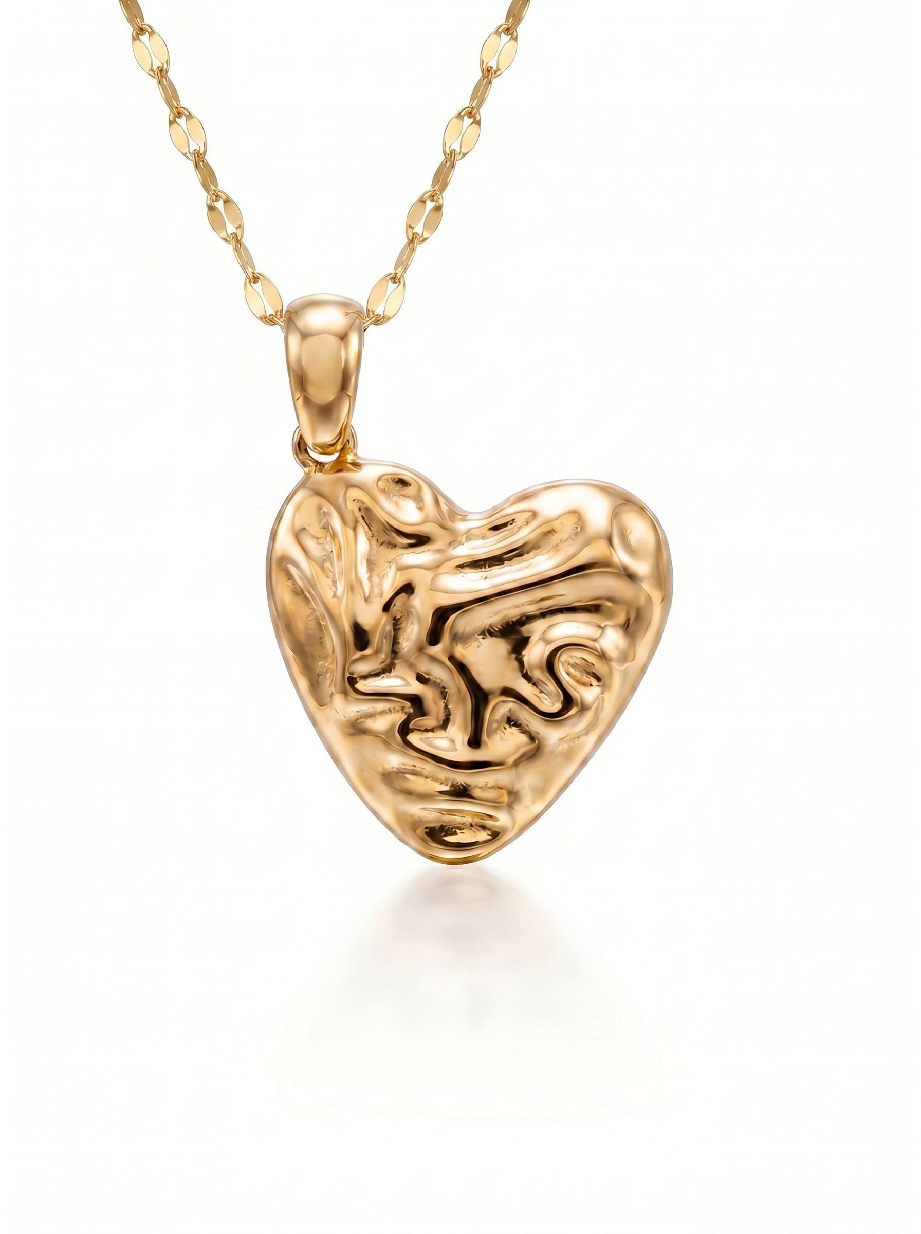 Molten Heart Gold Pendant Necklace
